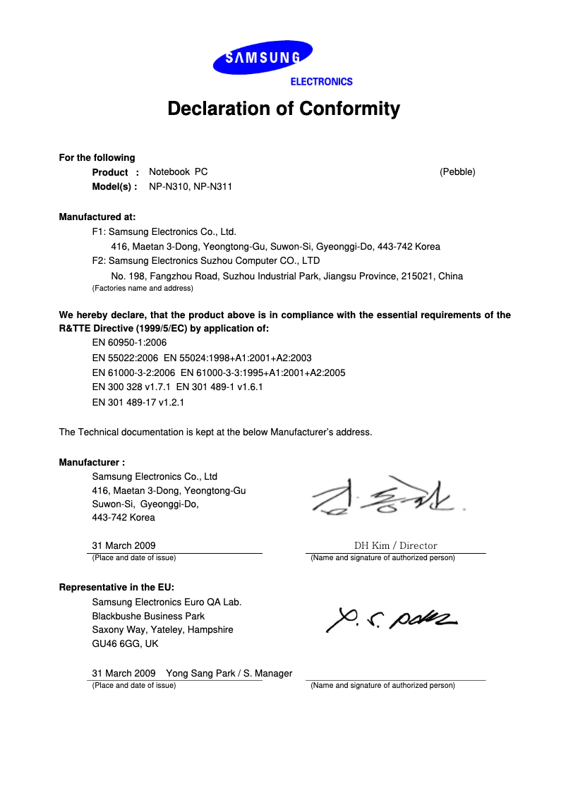 Page n°1 - Manuel utilisateur Samsung N310