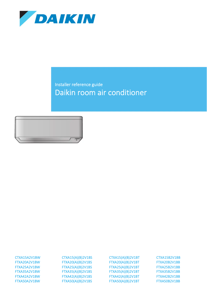 Page n°1 - Guide d'installation Daikin FTXA35B2V1BB