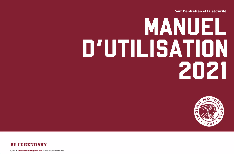 Page 1 de la notice Manuel utilisateur Indian Springfield (2021)
