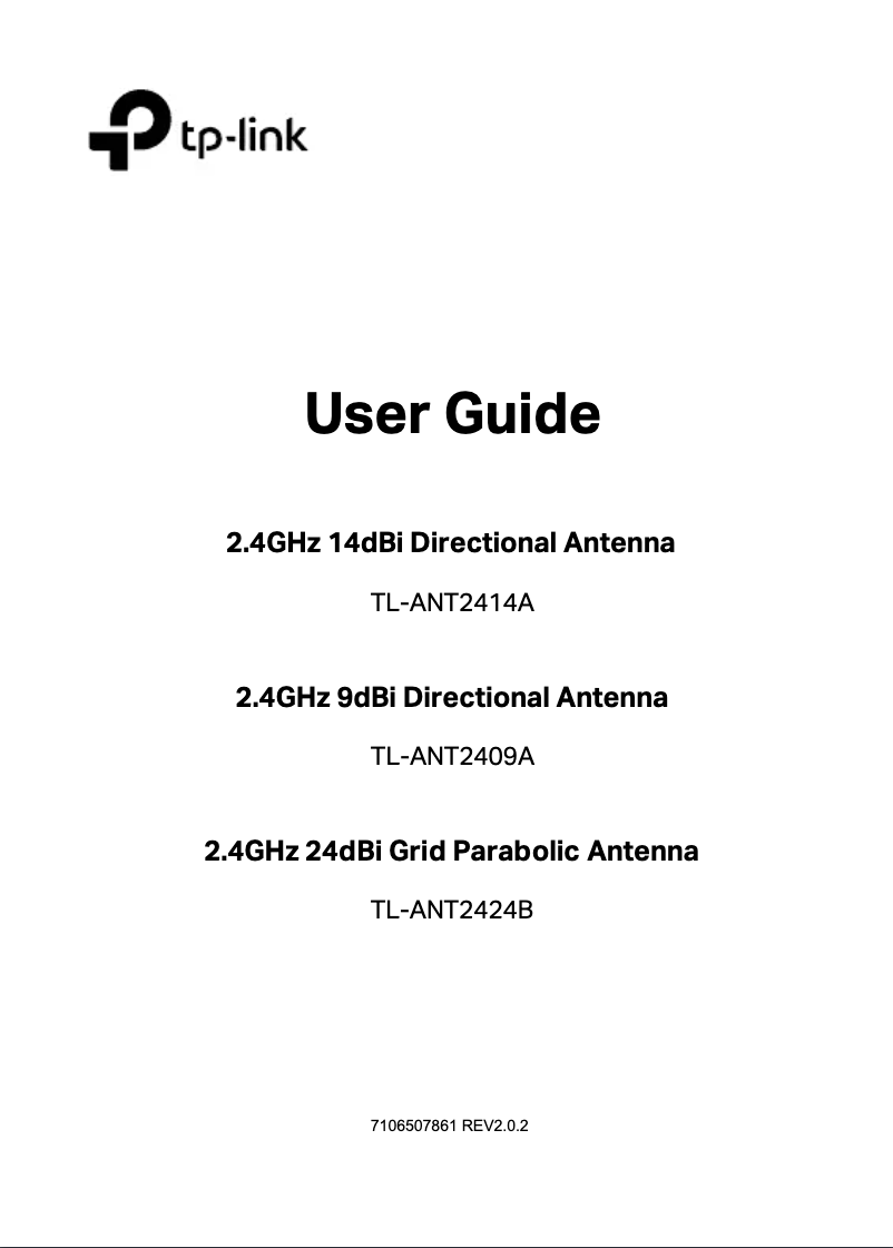 Page 1 de la notice Guide d'installation TP-Link TL-ANT2424B