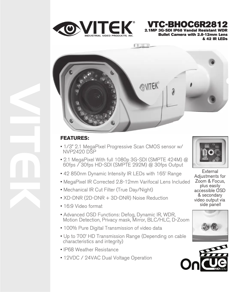 Page 1 de la notice Manuel utilisateur Vitek VTC-BHOC6R2812
