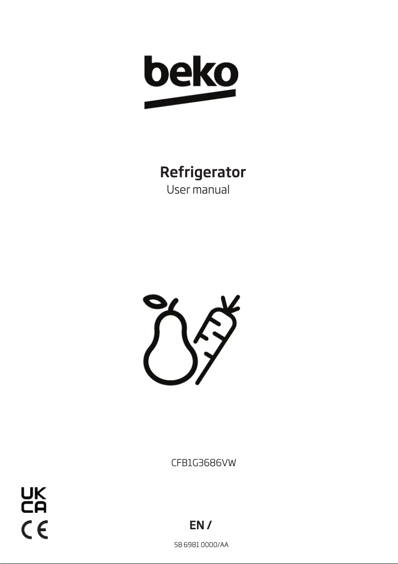 Page 1 de la notice Manuel utilisateur Beko CNG4601DV