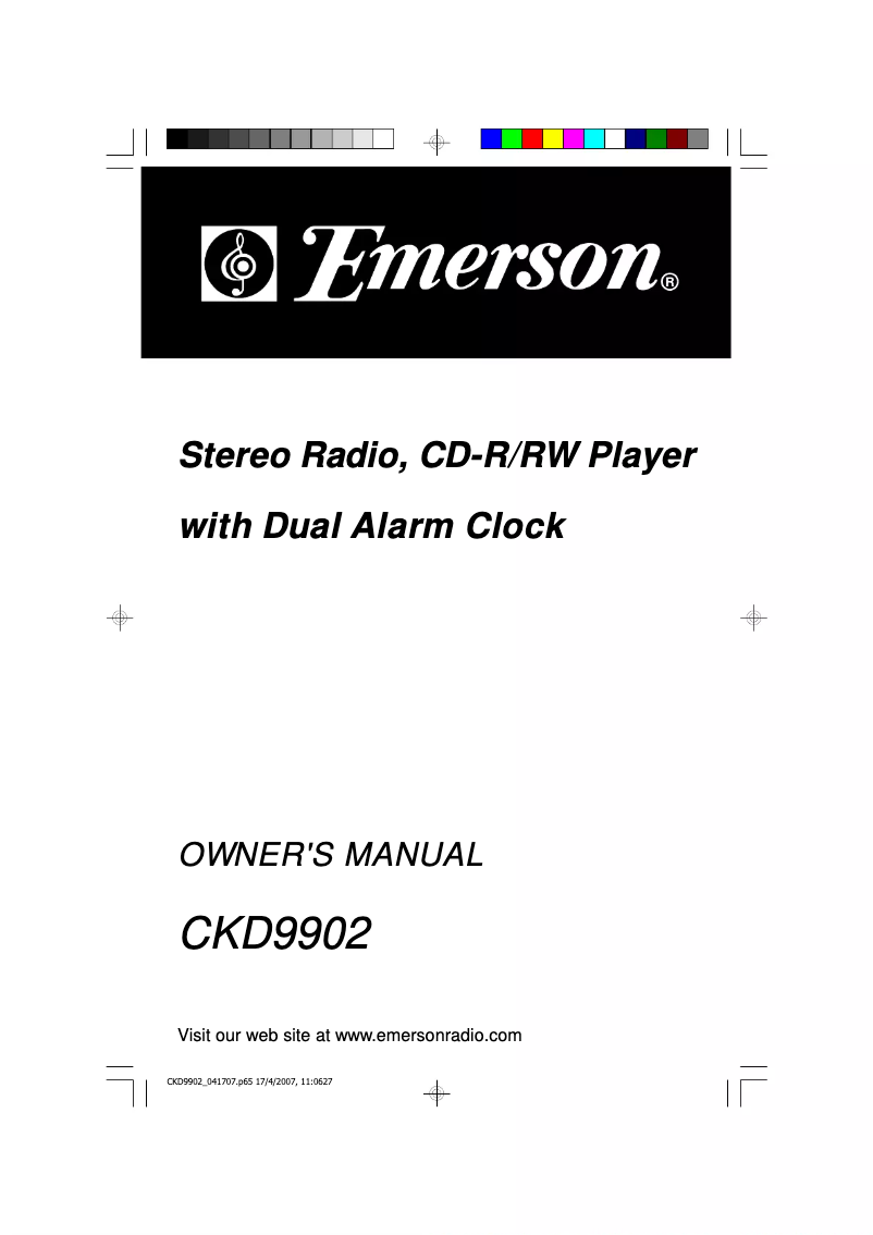 Page n°1 - Manuel utilisateur Emerson CKD9902
