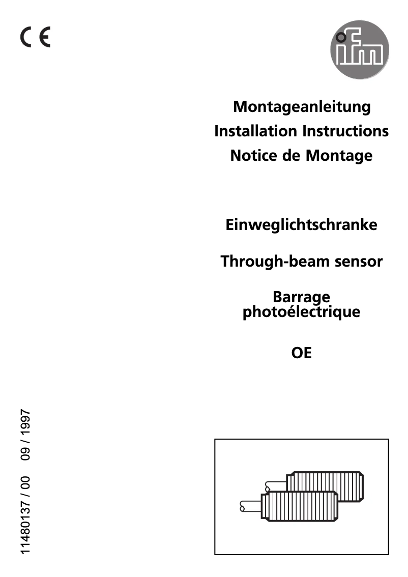 Page n°1 - Manuel utilisateur IFM OE0003