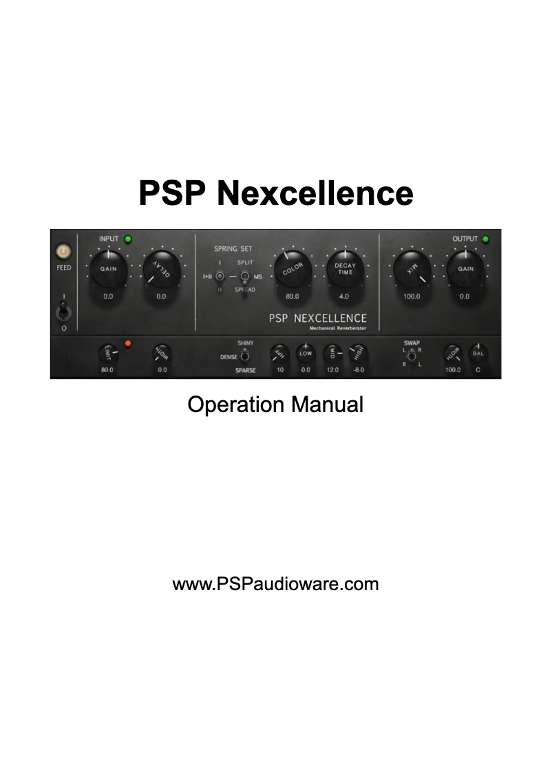 Page n°1 - Manuel utilisateur PSP Audioware Nexcellence