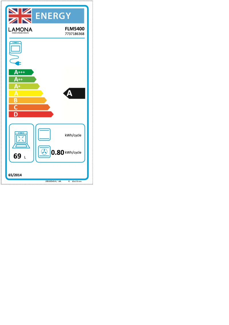 Page n°1 - Label énergétique Lamona FLM5400