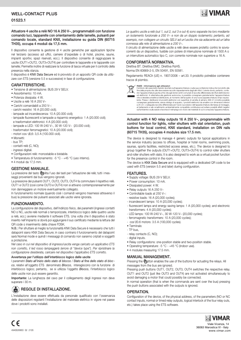 Image de la première page du manuel de l'appareil 01523.1