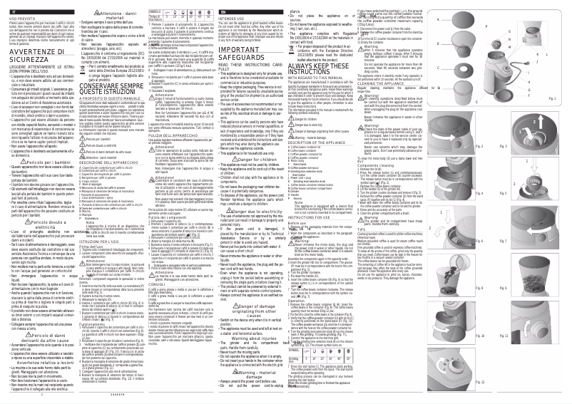 Page n°1 - Mode d'emploi Ariete Grinder Pro 3017