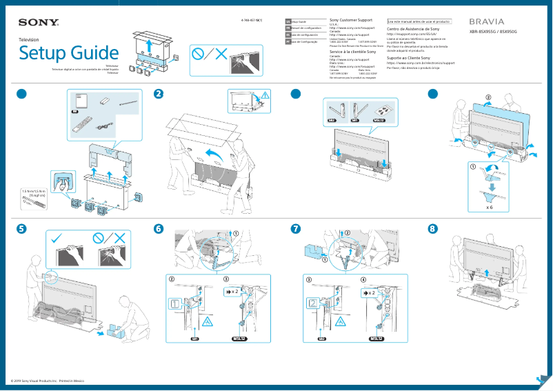 Image de la première page du manuel de l'appareil XBR-85X955G
