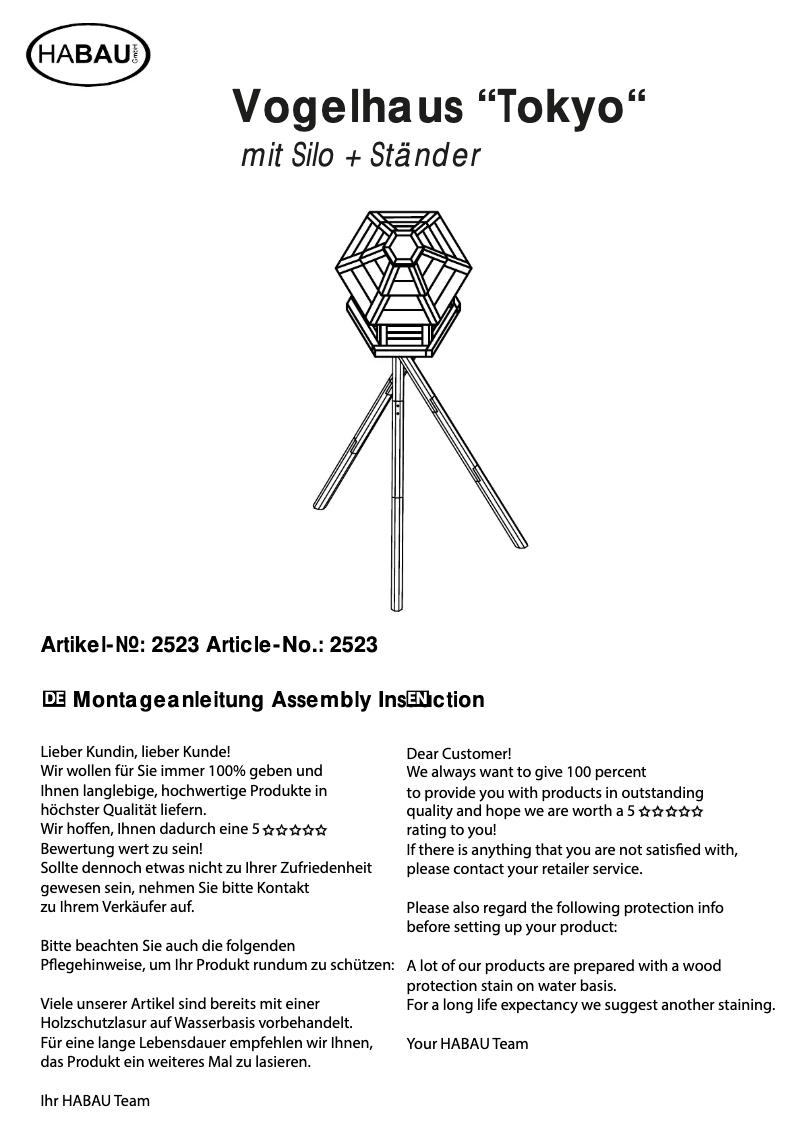 Page 1 de la notice Manuel utilisateur HABAU Tokyo