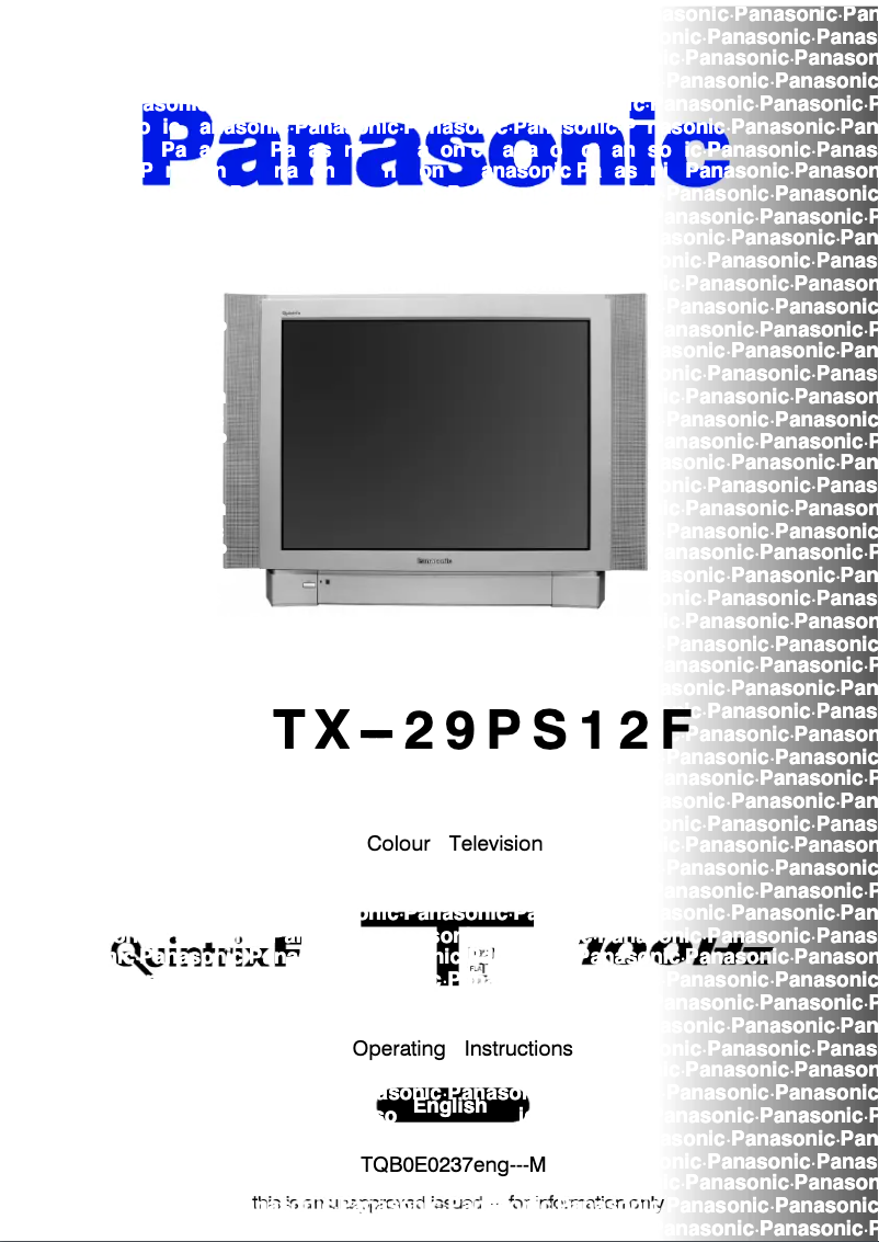 Imagen de la primera página del manual del dispositivo TX-29PS12F