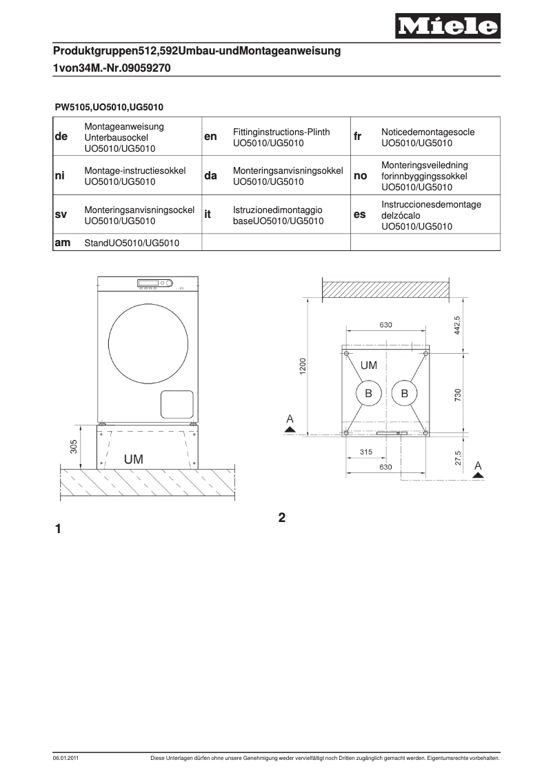 Image de la première page du manuel de l'appareil UG 5010