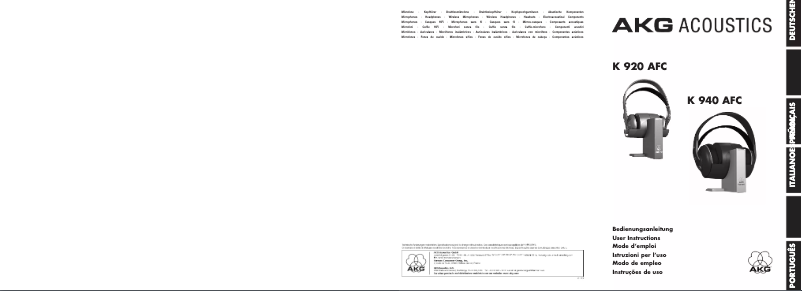 Page n°1 - Manuel utilisateur AKG K 920 AFC