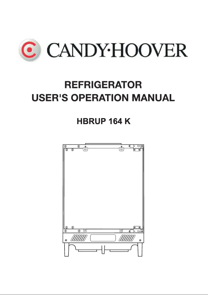 Page n°1 - Manuel utilisateur Hoover HBRUP 164 K
