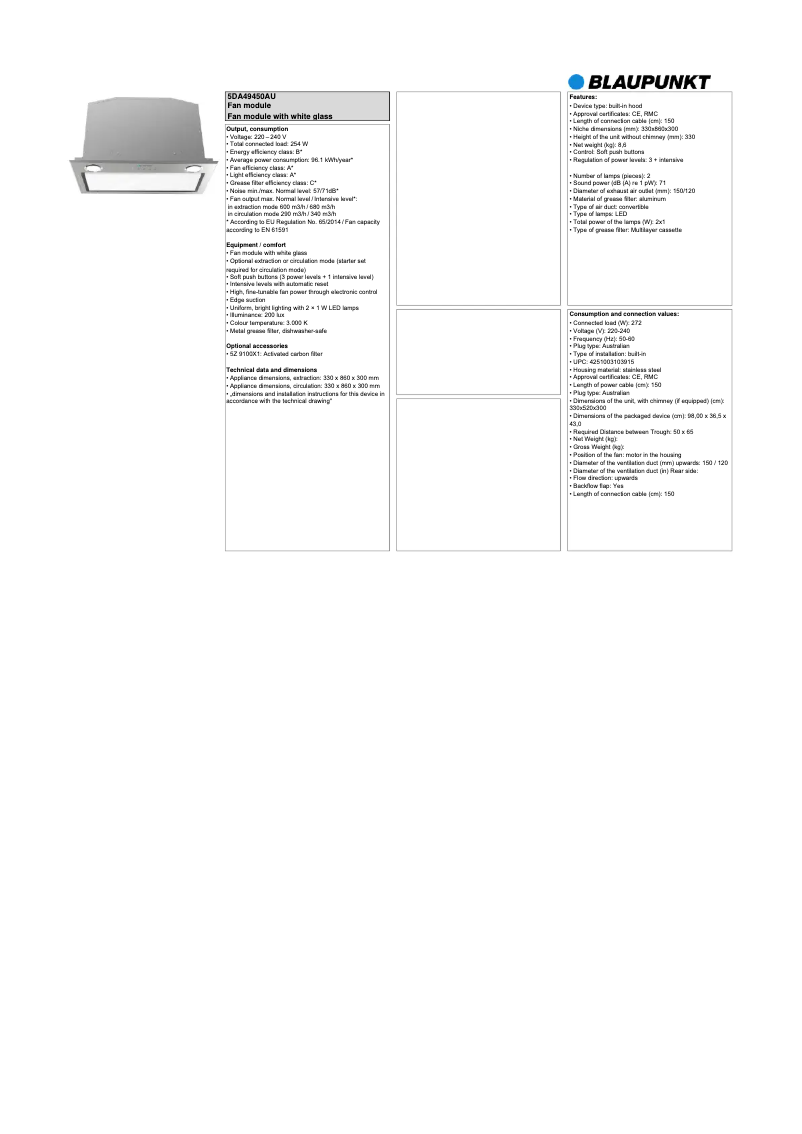 Image de la première page du manuel de l'appareil 5DA49450AU