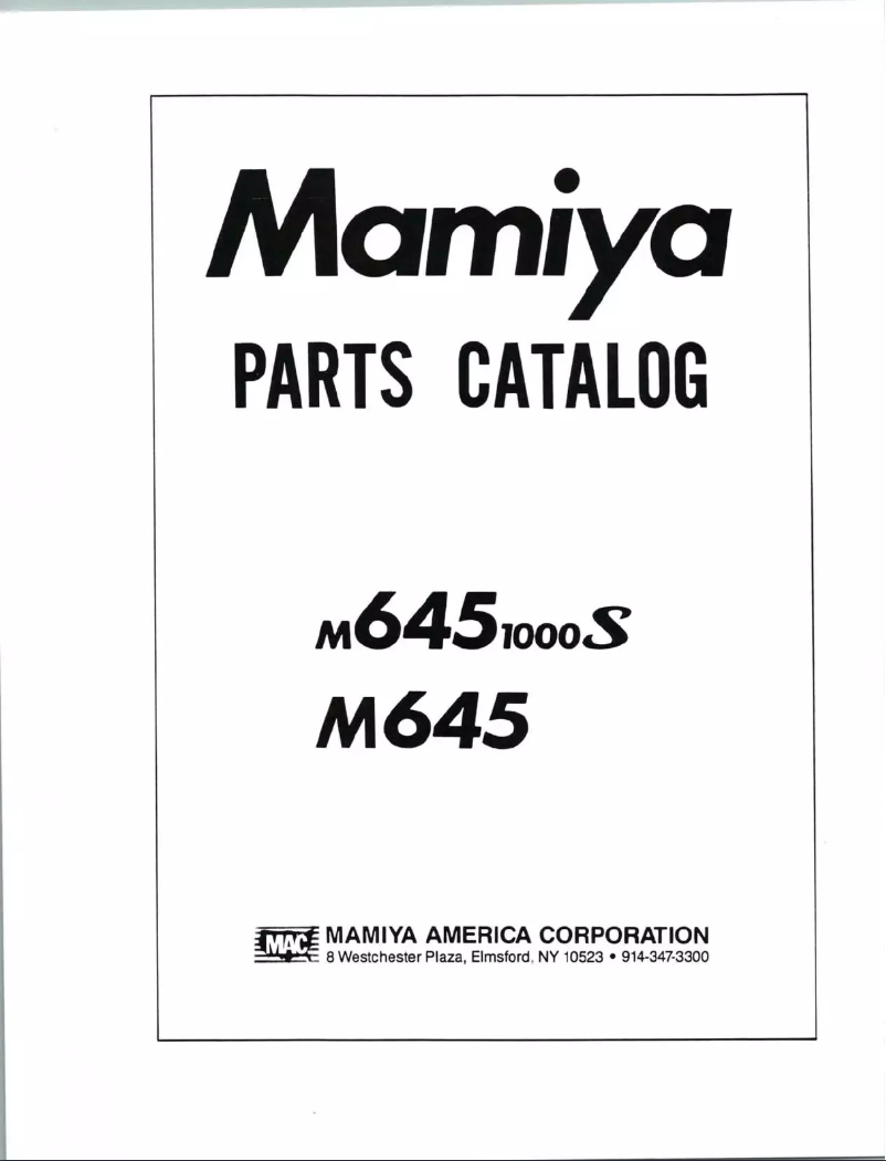 Image de la première page du manuel de l'appareil M645 Super