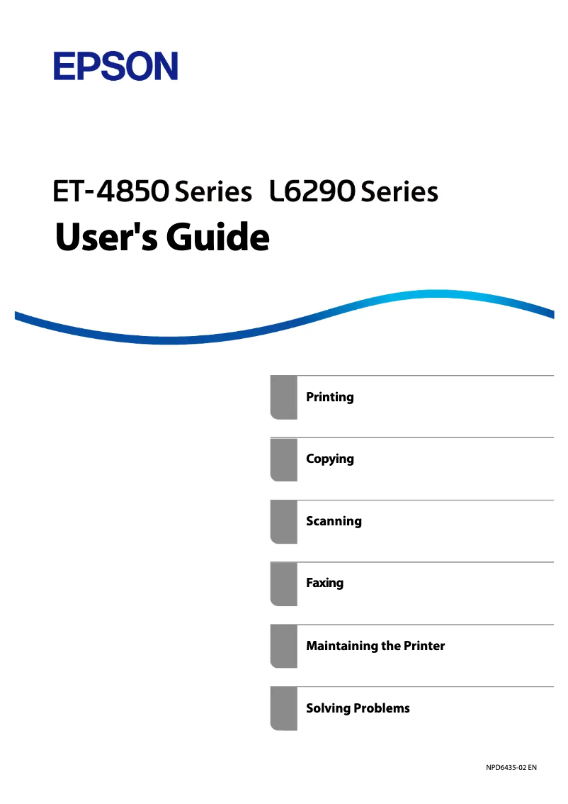 Page 1 de la notice Manuel utilisateur Epson EcoTank L6291