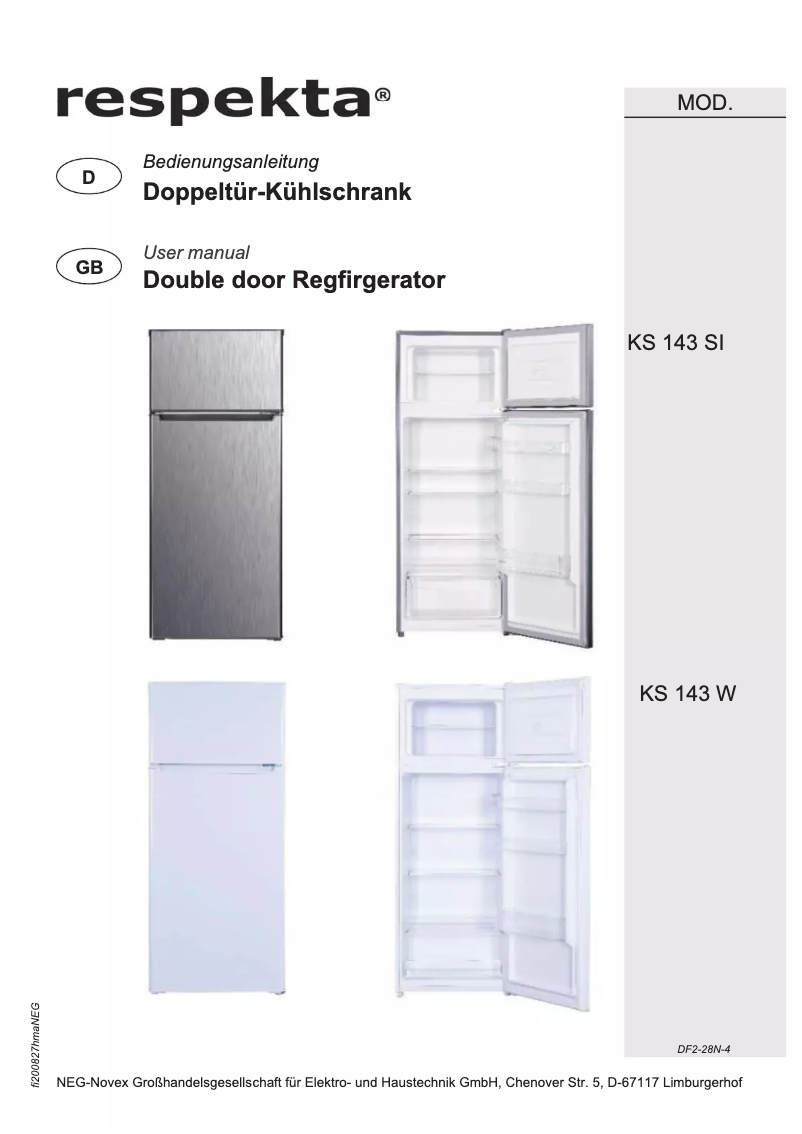 Image de la première page du manuel de l'appareil Franko KS143W