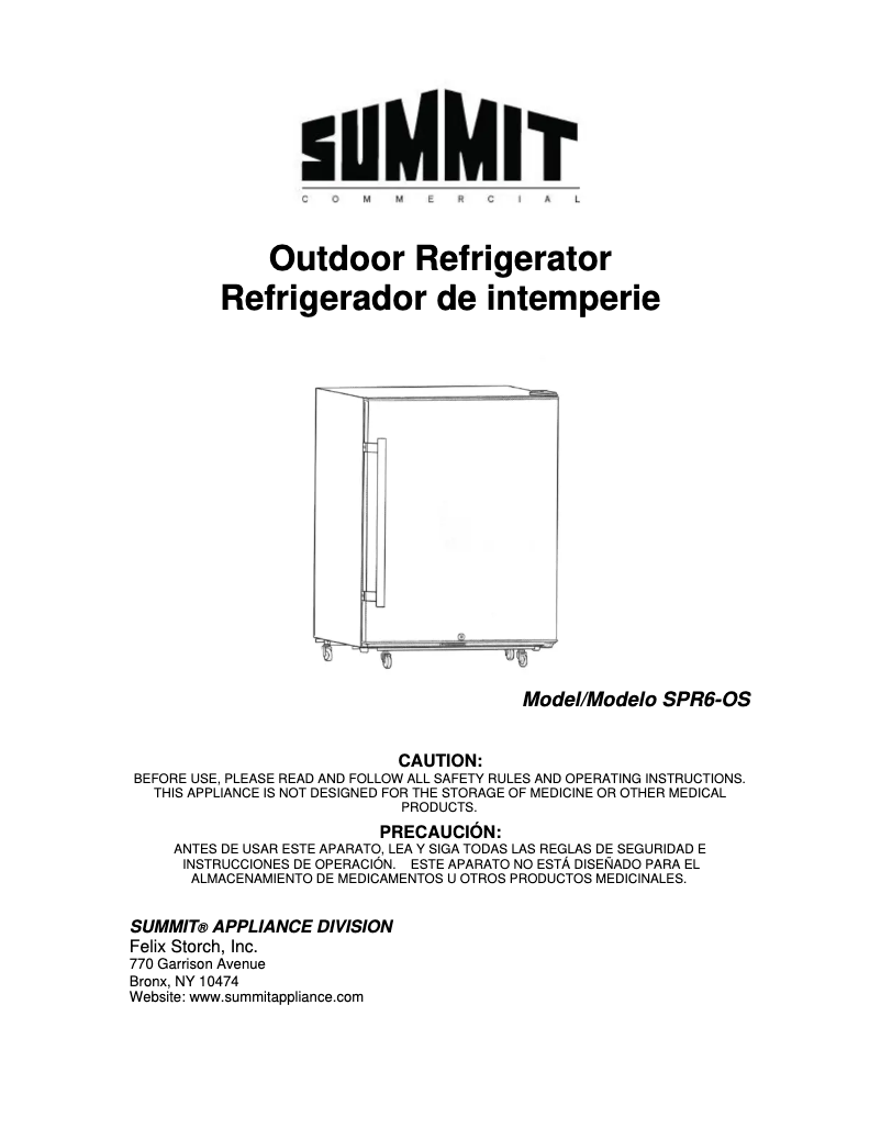 Image de la première page du manuel de l'appareil SPR6OS