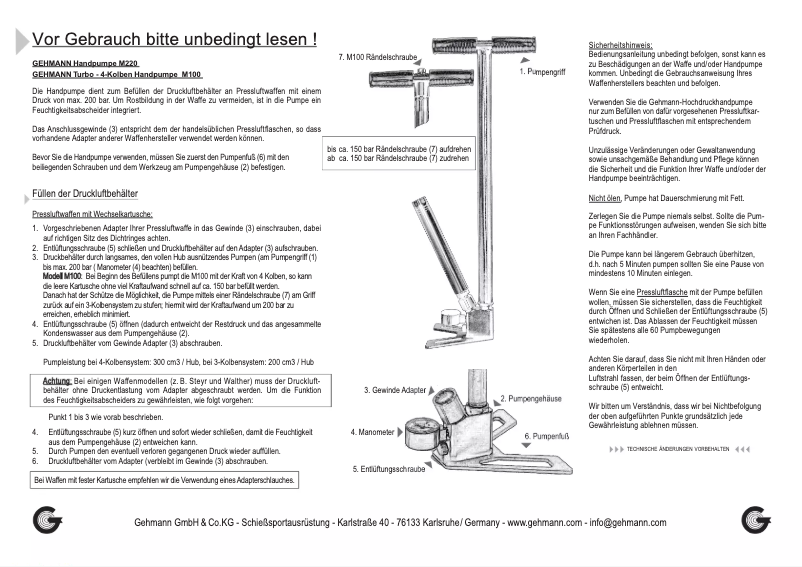Page n°1 - Manuel utilisateur Gehmann M2290