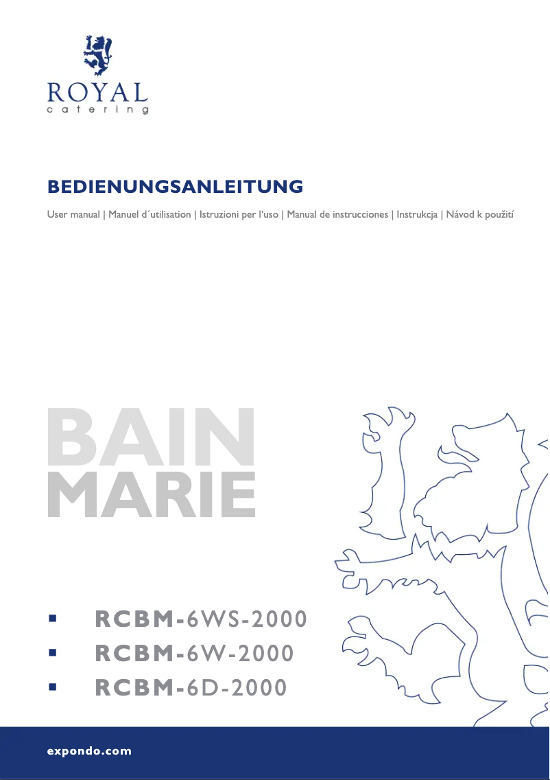 Page 1 de la notice Manuel utilisateur Royal Catering RCBM-6WS-2000