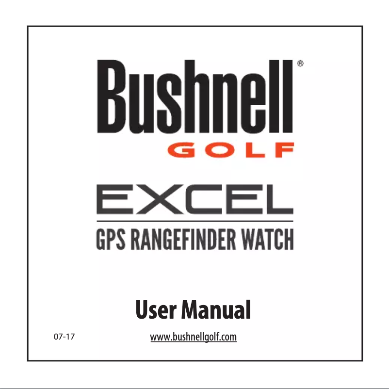Page 1 de la notice Manuel utilisateur Bushnell Excel