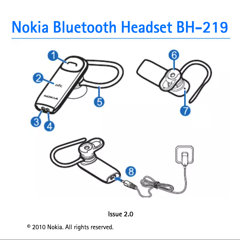 Page n°1 - Manuel utilisateur Nokia BH-219