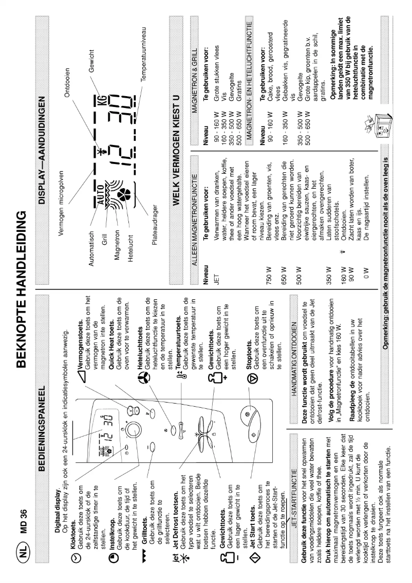 Page 1 de la notice Manuel utilisateur Whirlpool MD 363 BL