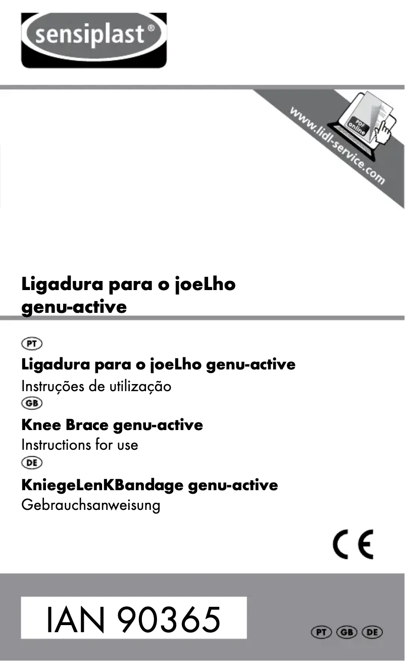 Page n°1 - Manuel utilisateur Sensiplast IAN 90365