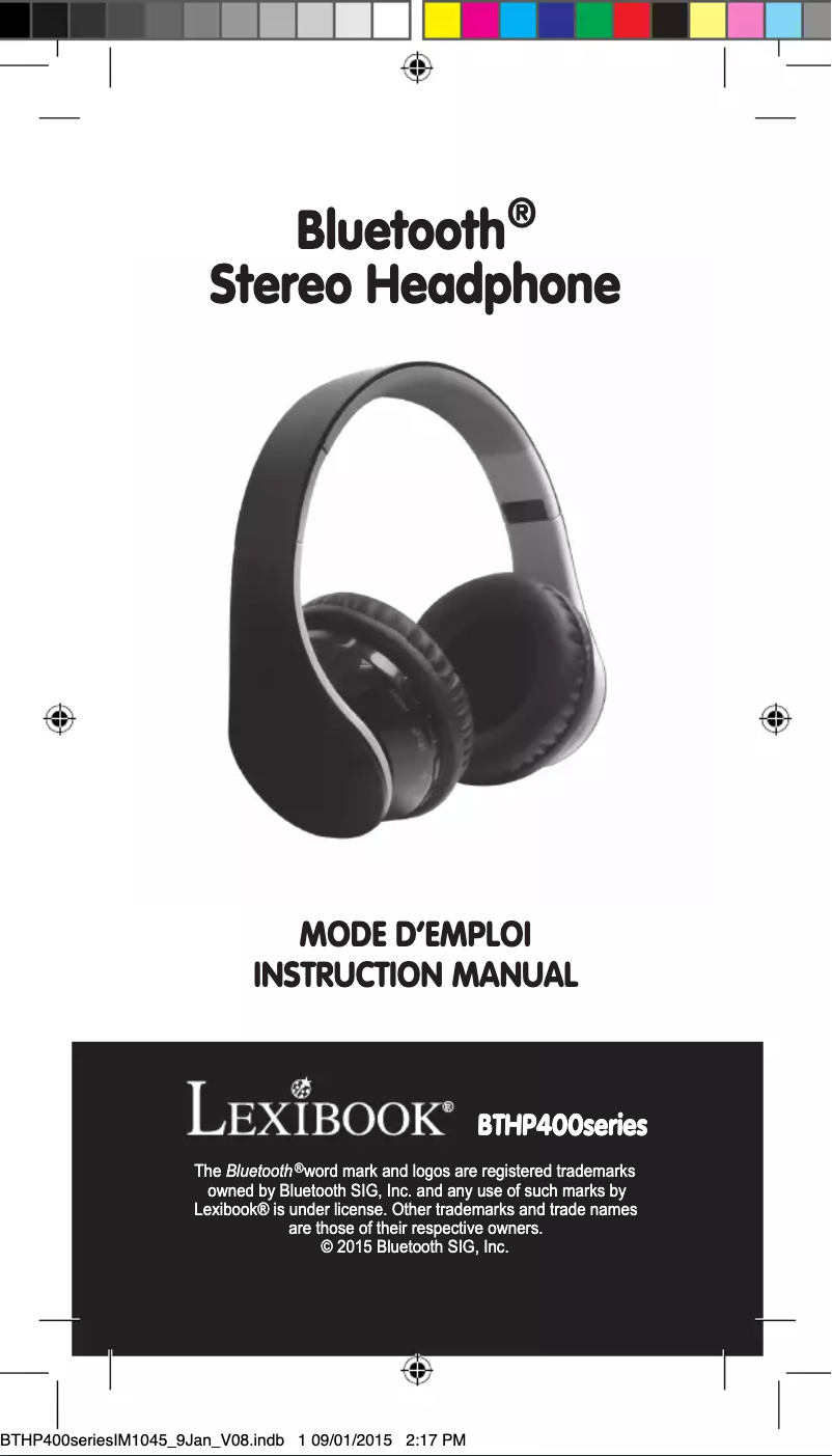 Image de la première page du manuel de l'appareil BTHP400FZ