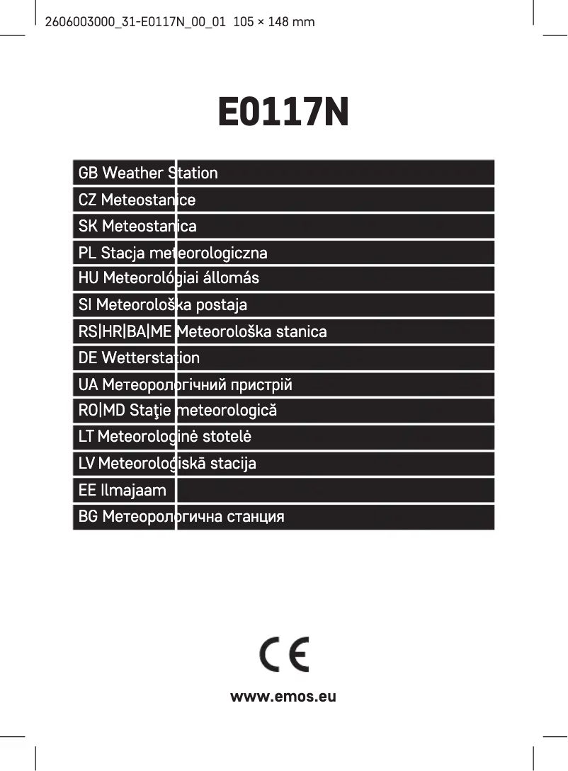 Page 1 de la notice Manuel utilisateur Emos E0117N