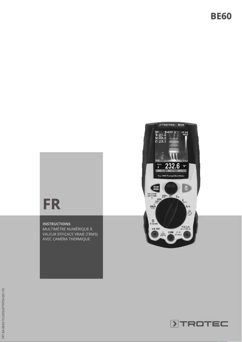 Page 1 of the manual User Manual Trotec BE60