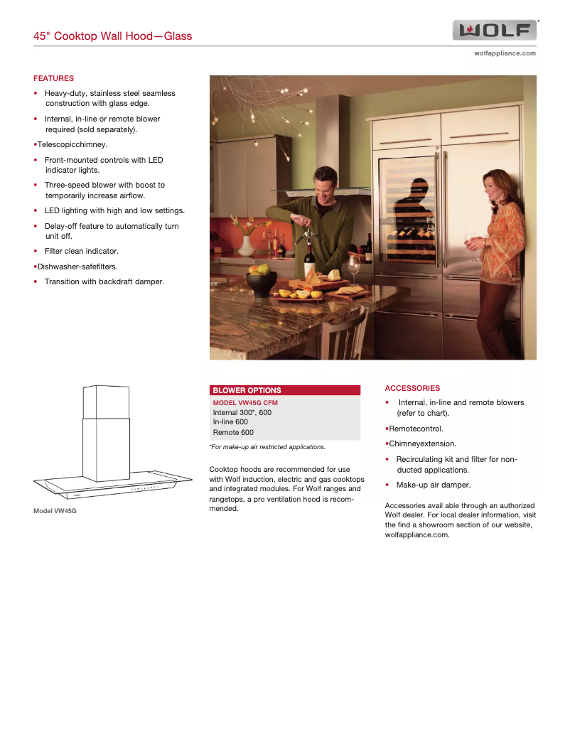 Page 1 de la notice Manuel utilisateur Wolf VW45G