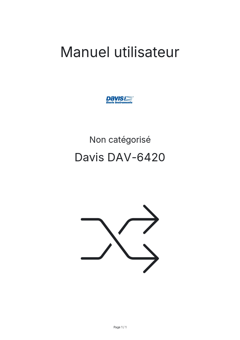 Image de la première page du manuel de l'appareil DAV-6420
