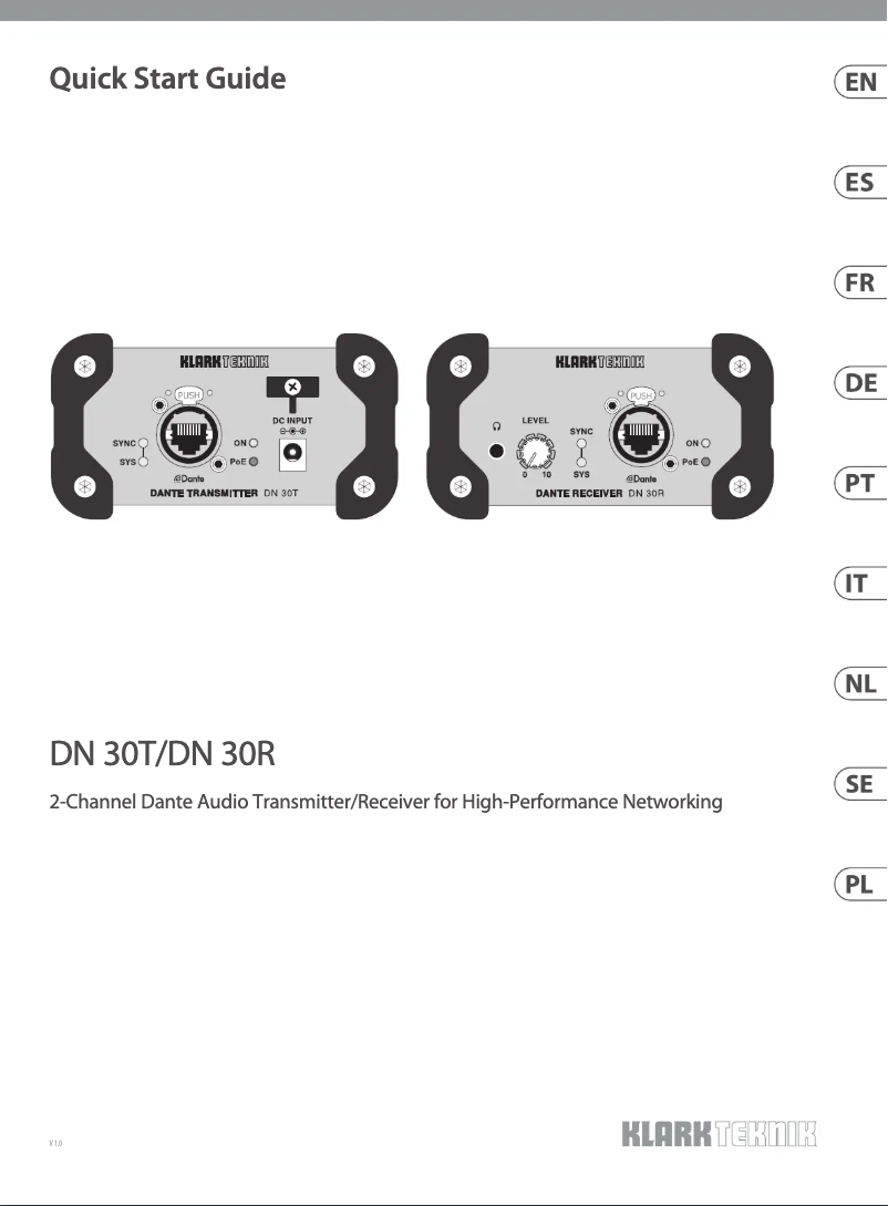 Page 1 de la notice Manuel utilisateur Klark Teknik DN 30T