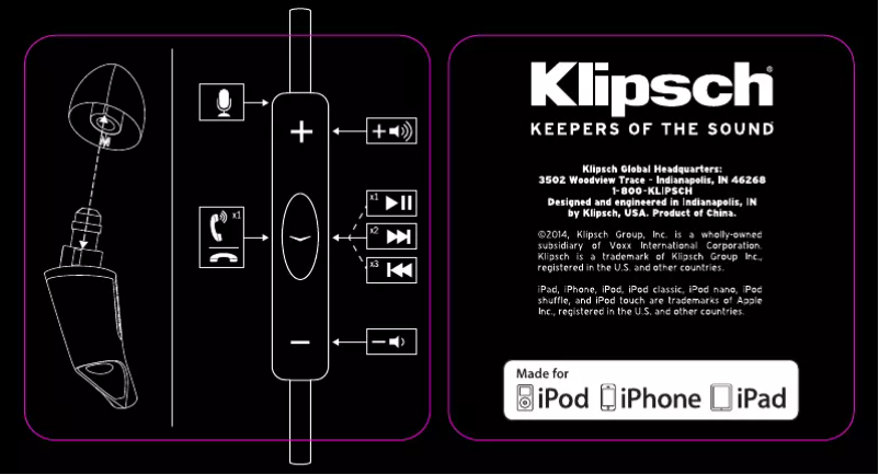 Page 1 de la notice Manuel utilisateur Klipsch R6i II
