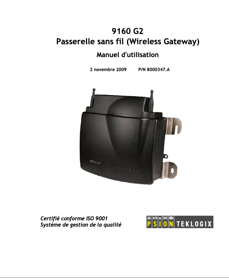 Page 1 of the manual User Manual Zebra 9160 G2