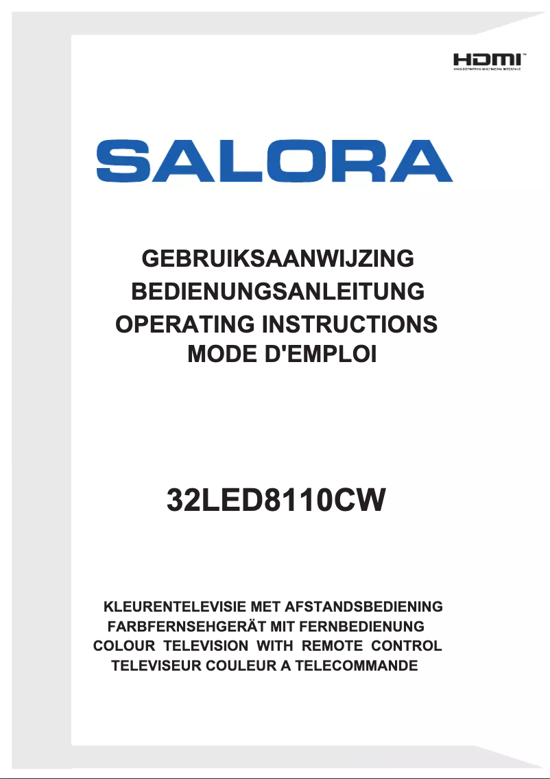 Page 1 de la notice Manuel utilisateur Salora 32LED8110CW