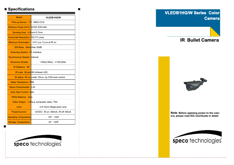 Image de la première page du manuel de l'appareil VLEDB1HW