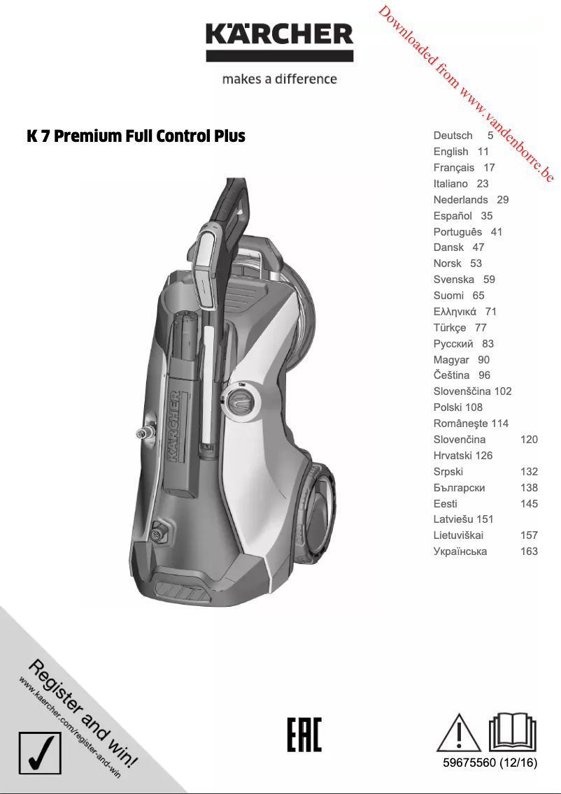Página 1 del manual Manual de usuario Kärcher K 7 Premium