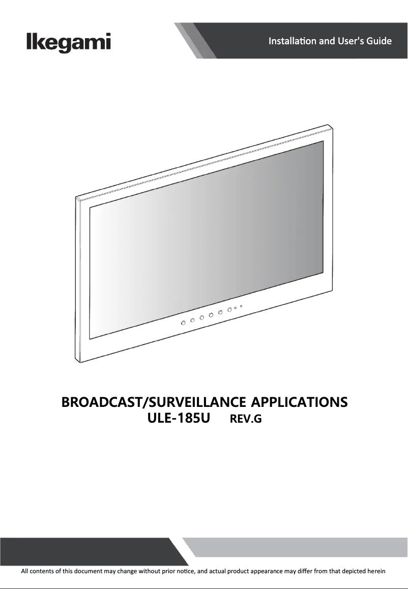 Image de la première page du manuel de l'appareil ULE-185U