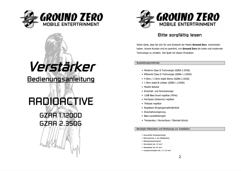 First page image of the manual for GZRA 1.1200D