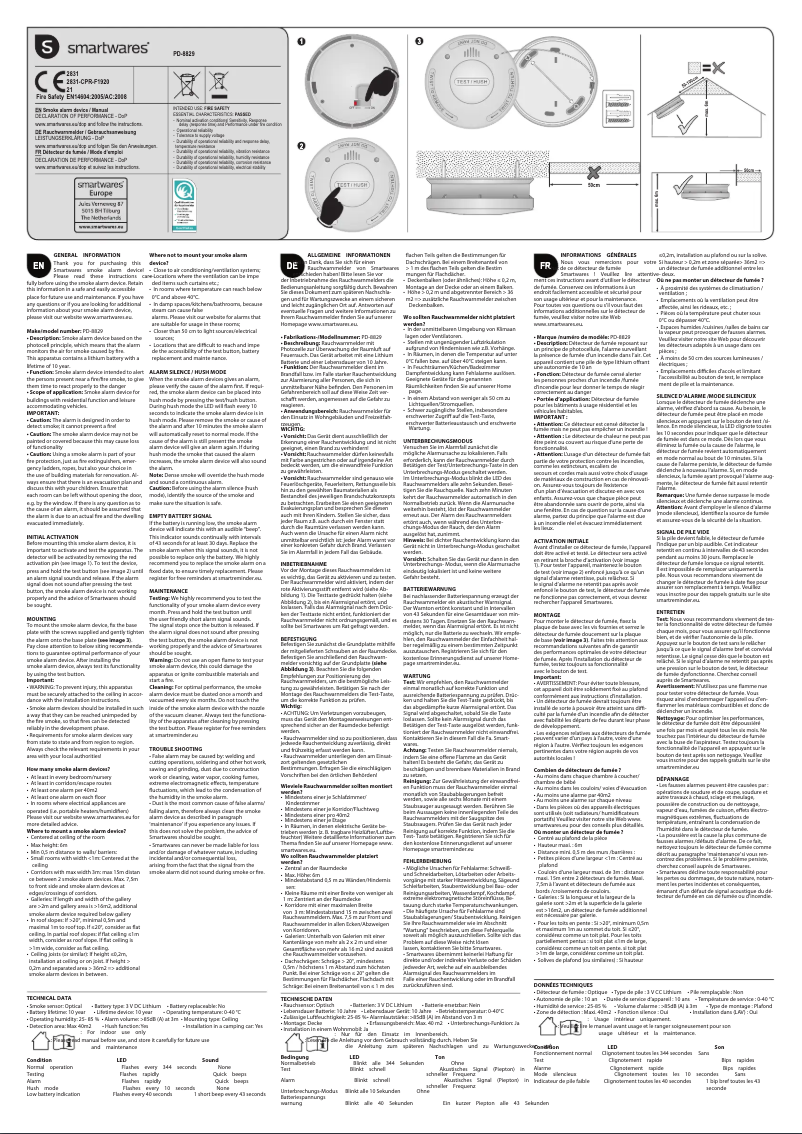 Page 1 de la notice Manuel utilisateur Smartwares PD-8829