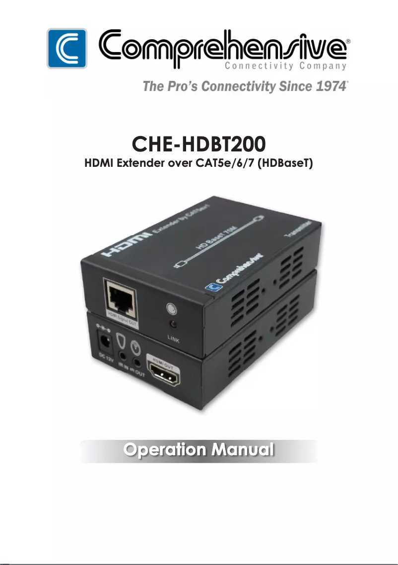 Page n°1 - Manuel utilisateur Comprehensive CHE-HDBT200