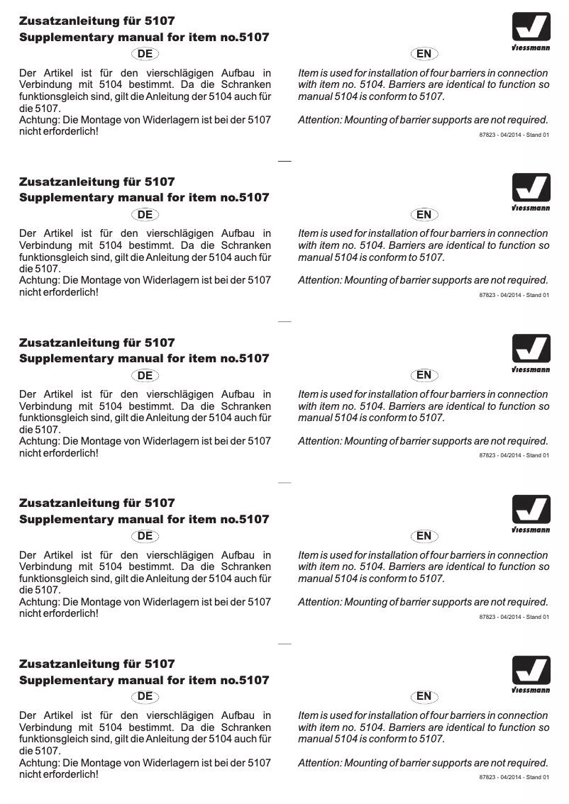 Page n°1 - Manuel utilisateur Viessmann 5107