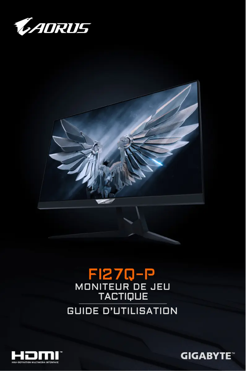 Page 1 de la notice Manuel utilisateur Gigabyte Aorus FI27Q-P