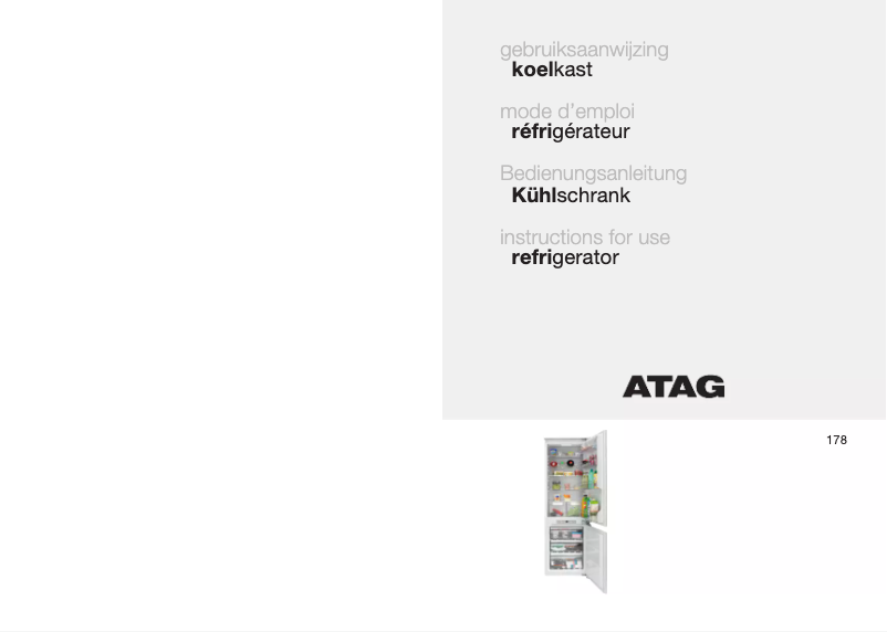 Page 1 de la notice Manuel utilisateur Atag KD60178B