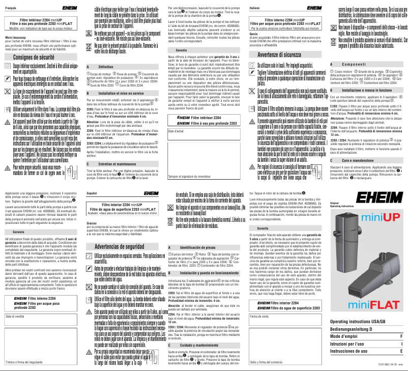 Image de la première page du manuel de l'appareil Mini Up