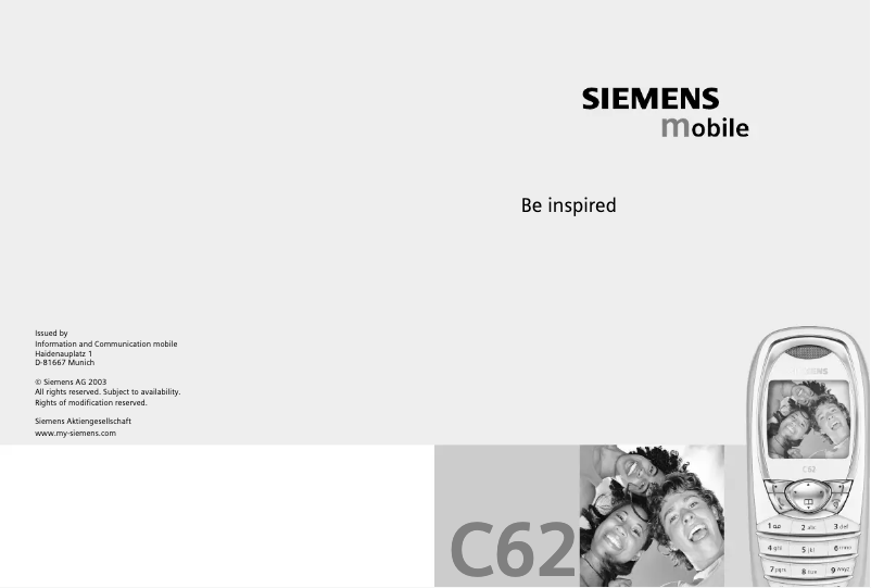 Page 1 de la notice Manuel utilisateur Siemens C62