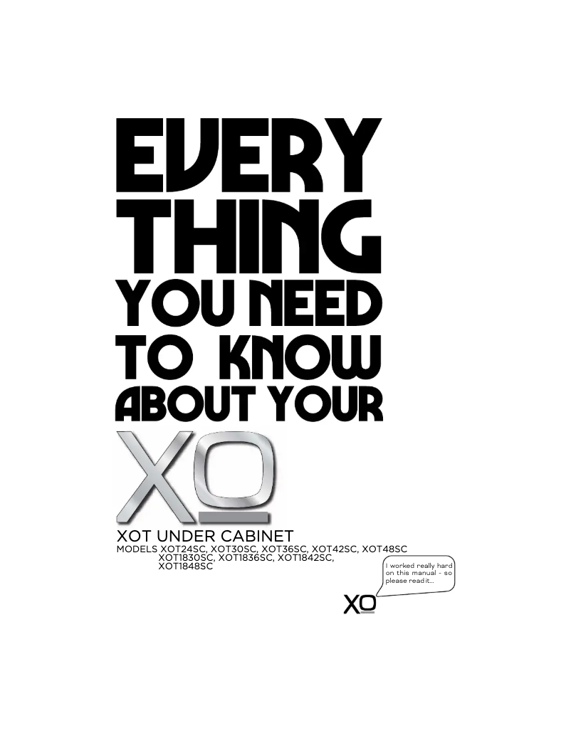 Page 1 de la notice Manuel utilisateur XO XOT1836SC